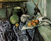 Paul Cezanne bottles and fruit still life oil